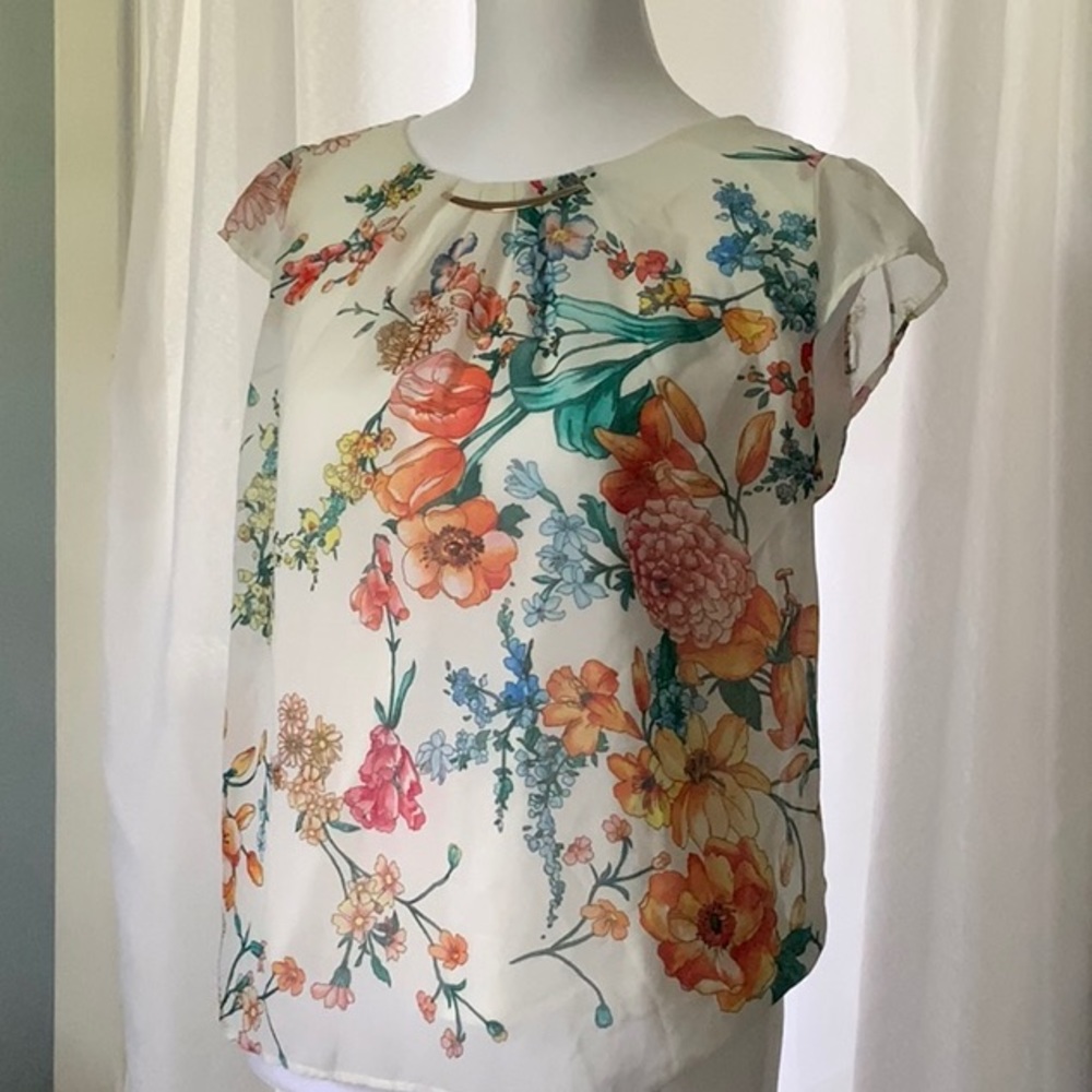 Sheer Floral Top Size Small